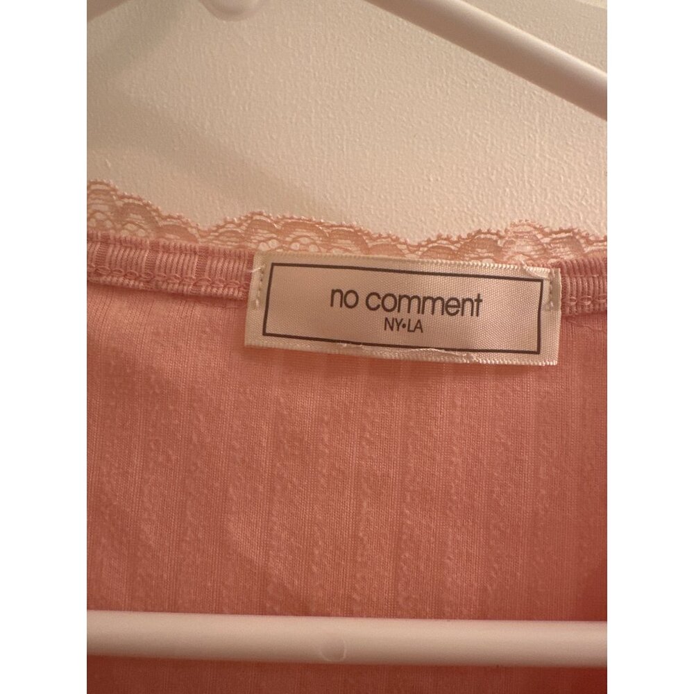 No Comment NY-LA Pink Ribbed Wrap Top Size M - Picture 3 of 7